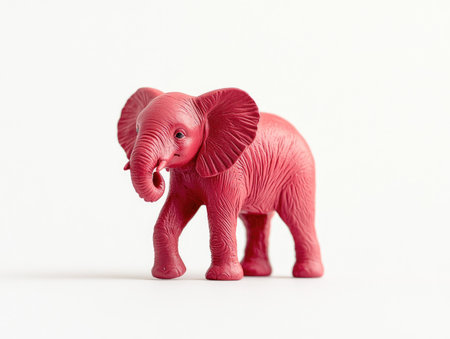 Figurine of an elephant on a white background, isolated.の素材
