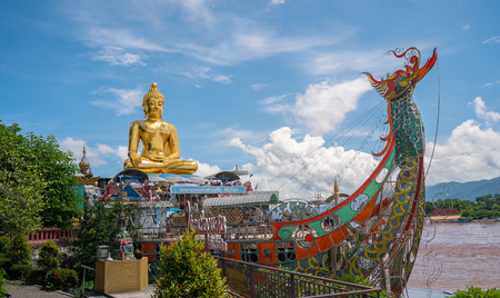 Golden Triangle a famous Tourist spot in Chiang Saen,Chiang Rai,Thailand.のeditorial素材
