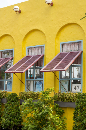 The yellow vintage building with  romantic mood. This can be used for backgroundのeditorial素材