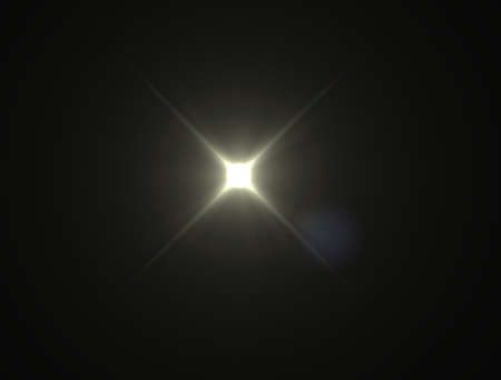 Realistic x shape light flare on black backgroundの写真素材