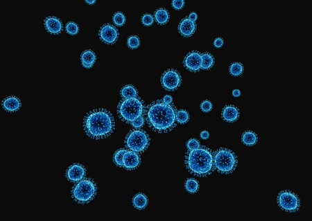 Many flu Viruses,  infected organism. 3D illustrationの写真素材