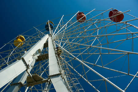 Ferris Wheel over blue skyの写真素材