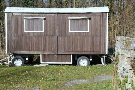 old construction trailerの写真素材