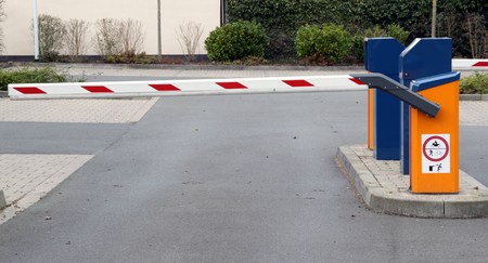 Closed barrier of a car parkの写真素材