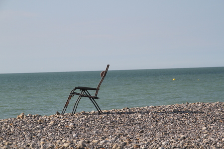 Chair by the seaの写真素材