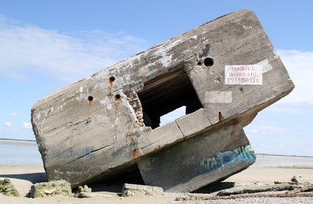 Bunker on the beach in northern Franceのeditorial素材