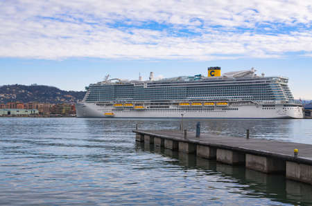 La Spezia, Italy â January 17, 2020: Costa Smeralda in the port of La Speziaのeditorial素材