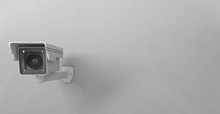 Surveillance CCTV security camera. 3D rendering.