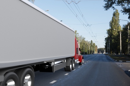 The truck on the road