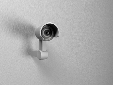 Surveillance CCTV security camera. 3D rendering.