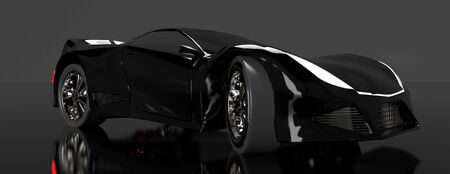 The modern black sports car ,3d ,render.の写真素材