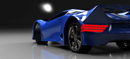 The modern blue sports car ,3d ,render.の写真素材