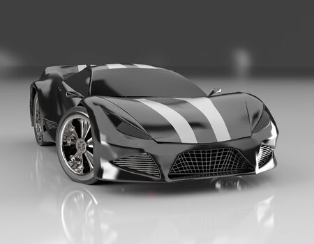 The modern black sports car ,3d ,render.の写真素材