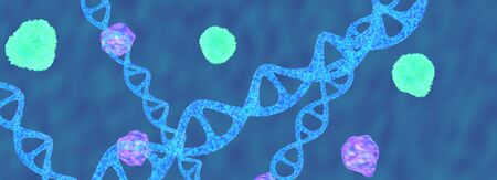 The blue Dna molecule,3d render.