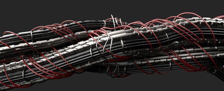 The many electrical wires,electric cable,3d render