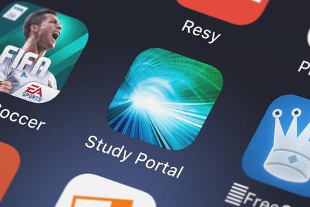 London, United Kingdom - September 29, 2018: Screenshot of Microsoft Corporation's mobile app Study...