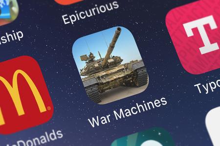 London, United Kingdom - September 29, 2018: Close-up shot of Fun Games For Free's popular app War...