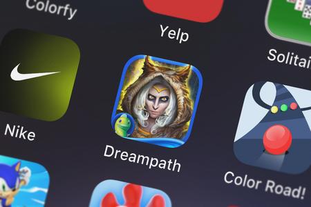London, United Kingdom - October 05, 2018: Screenshot of Big Fish Games, Inc's mobile app Dreampath:...