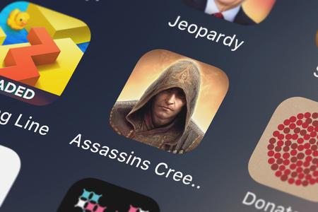 London, United Kingdom - October 05, 2018: Icon of the mobile app Assassin's Creed Identity from...