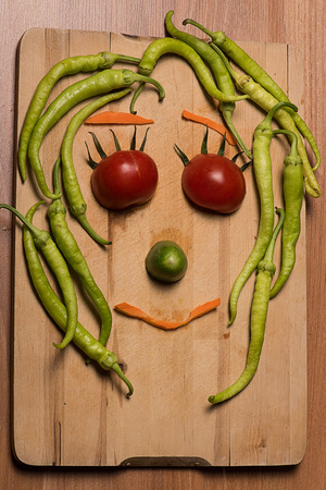 Tomato carrot smile faceの写真素材