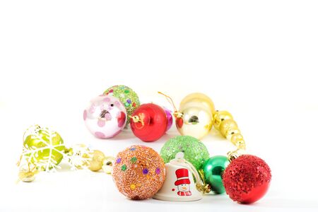 Christmas Balls with white  background. White texture goodの写真素材