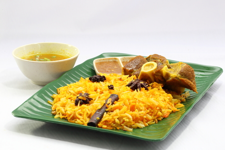 Biryani rice with lamb muttonの写真素材