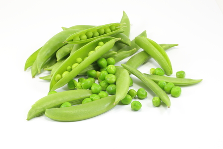 Green Peas on White backgroundの写真素材