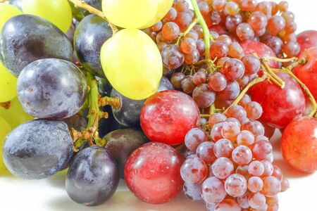 Red Green Black Champagne Grape Mix Fresh Ripe Sweetの写真素材