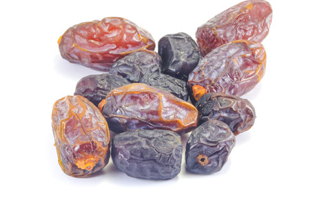 Dried Date fruit sweet nutritious on white background
