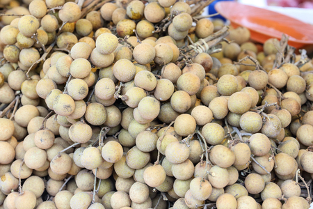 Exotic Fresh Ripe Sweet Longan Fruit  at weekend marketの写真素材