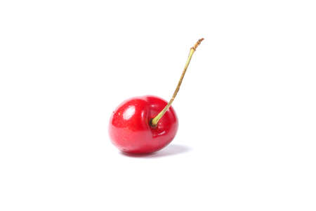 Red Cherry Fruit  ripe juicy fresh on white backgroundの写真素材