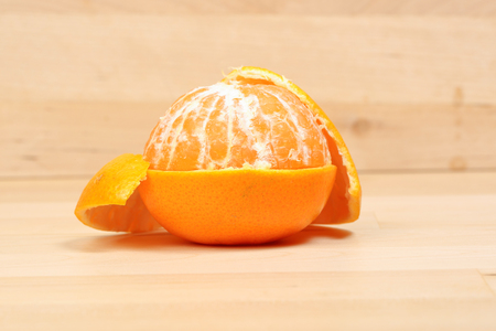 Mandarin Orange fruit fresh ripe healthy skin on white backgroundの写真素材