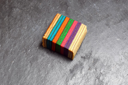 Colorful Rainbow Layer cake kuih lapis various flavorの写真素材