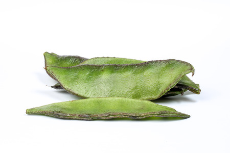 Helda flat romano bean green on white backgroundの写真素材