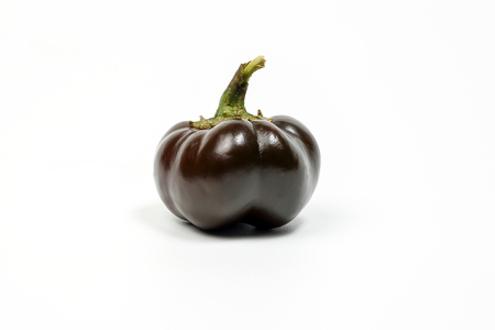 Small bell pepper chili capsicum paprika colorful on white backgroundの写真素材