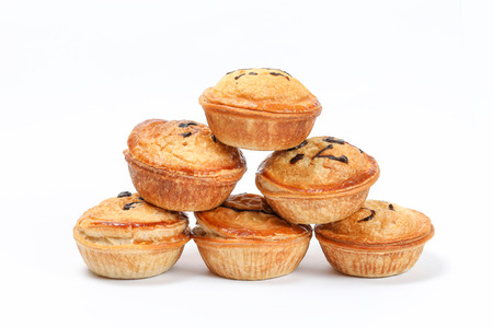 Small Savory Pie meat chicken beef mushroom stuffedの写真素材