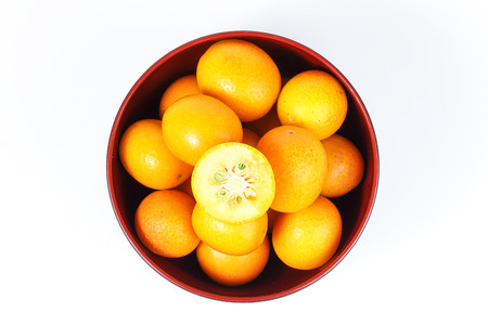 Kumquat ripe juicy small citrus sweet orangey fruitの写真素材