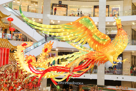 PAVILION MALL, KUALA LUMPUR, MALAYSIA- JANUARY 15, 2017: -documentary- Chinese New Year is the most happening holiday season not only in China but most of the south east Asian countries. Decorating the shopping malls for CNY is enjoyed by shoppers and belのeditorial素材