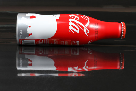 KUALA LUMPUR, MALAYSIA- FEBRUARY 10, 2017-  Coca-Cola introduced a collectible limited-edition 250ml aluminium bottle named Polar Bear on April 1, 2015. The collectable to conveys a message on environmental awareness.のeditorial素材