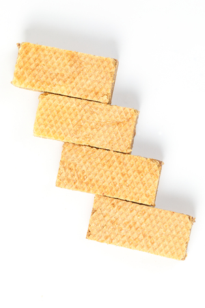 Wafer biscuit crunchy corrugated chocolate vanilla layer 
の写真素材