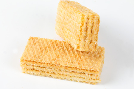Wafer biscuit crunchy corrugated chocolate vanilla layer 
の写真素材