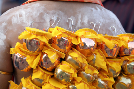 Batu Caves, Kuala Lumpur, Malaysia - February 09, 2017: Thaipusam the Hindu festival. Is celebrated by the Tamil community on the full moon in the Tamil month of Thai.のeditorial素材