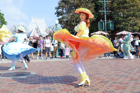 LANTAU ISLAND, HONG KONG- APRIL 05, 2017: - Hong Kong Disneyland is a theme park located on reclaimed land in Penny's Bay, Lantau Island and it is owned and managed by the Hong Kong International Theme Parks.のeditorial素材