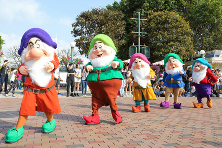 LANTAU ISLAND, HONG KONG- APRIL 05, 2017: - Hong Kong Disneyland is a theme park located on reclaimed land in Penny's Bay, Lantau Island and it is owned and managed by the Hong Kong International Theme Parks.のeditorial素材