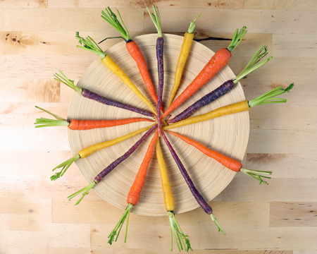 Rainbow Carrot Colorful Yellow Purple Orangeの写真素材