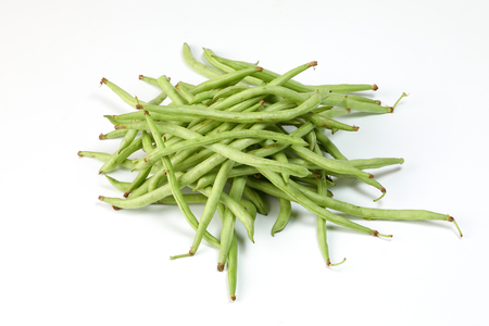Green French bean on white background の写真素材