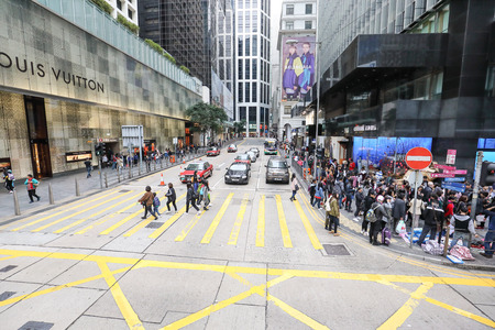 CENTRAL, HONG KONG-FEBRUARY 18, 2018 - central is the business district were many multinational companies have their offices as well as consulates of many countries.  Once known as heart of Victoria City.のeditorial素材