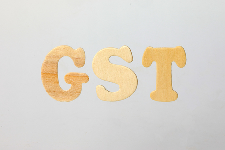 GST Goods and Service Tax alphabet on white background の写真素材