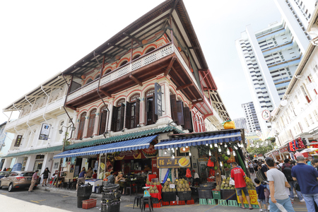 CHINA TOWN, SINGAPORE â February 06, 2019: One of the vibrant and historical part of the city. A tourist hot spot.のeditorial素材