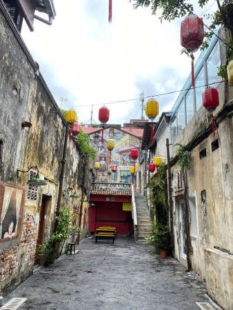 Kuala Lumpur, Malaysia-May 17, 2020- Project Kwai Chai Hong at Lorong Panggung was one of the most visited places in kl China town. due to Covid 19, lack of tourist its almost empty.のeditorial素材